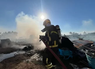 Incêndio em vegetação mobiliza bombeiros em Sombrio e morador tem atitude inspiradora