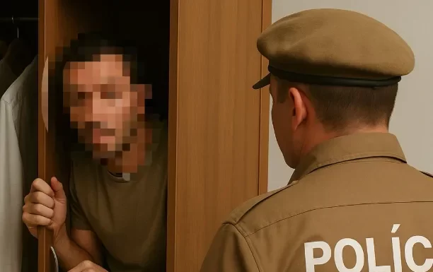 Homem tenta se esconder da PM dentro de roupeiro em Sombrio, mas acaba preso