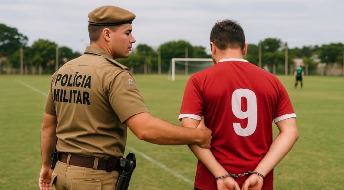 Preso antes do apito inicial: Homem é detido em campo de futebol por dívida de pensão