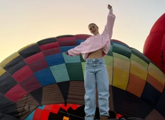 Atriz Mel Maia voa de balão e faz trilha nos cânions em Praia Grande