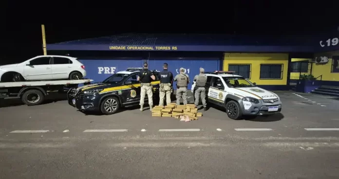 Brigada Militar e PRF interceptam grande carga de drogas e prendem homem por tráfico e furto em Torres