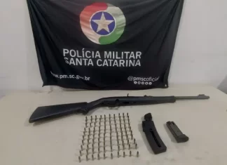PM apreende arma de fogo e munições em Passo de Torres