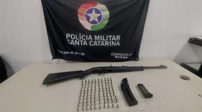 PM apreende arma de fogo e munições em Passo de Torres
