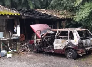 Idoso tem carro incendiado pelo próprio neto que acabou preso