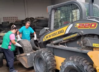 Pneus são recolhidos em ação ambiental em Sombrio