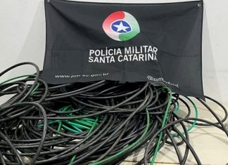 Mais de 200 metros de fios furtados são recuperados em Araranguá