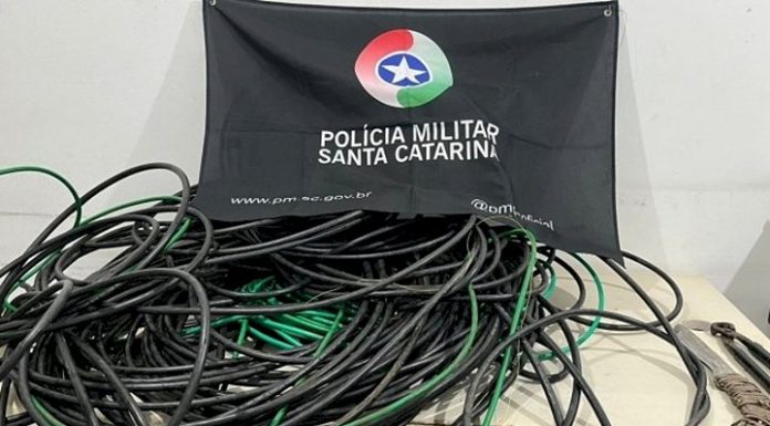 Mais de 200 metros de fios furtados são recuperados em Araranguá