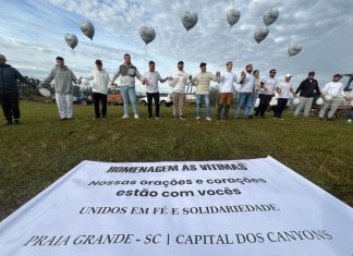 Praia Grande presta homenagem às vítimas do acidente de balão