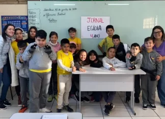 Alunos viram repórteres por um dia em projeto da escola Egídia Emerim Cardoso