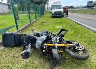 Acidente deixa motociclista ferido na BR-101 em Santa Rosa do Sul