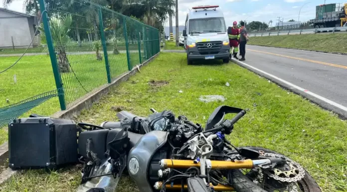 Acidente deixa motociclista ferido na BR-101 em Santa Rosa do Sul