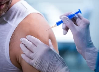 Saúde de Gaivota na campanha de vacinação contra o sarampo