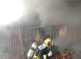 Estufa de fumo pega fogo em São João do Sul