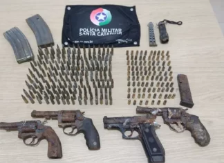 Armas e munições são encontradas escondidas em área rural de Praia Grande