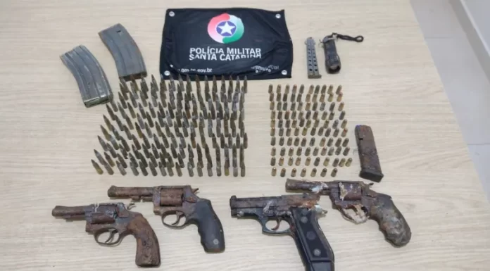Armas e munições são encontradas escondidas em área rural de Praia Grande