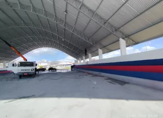 Vândalos atacam cabos de energia da nova quadra coberta em Balneário Gaivota