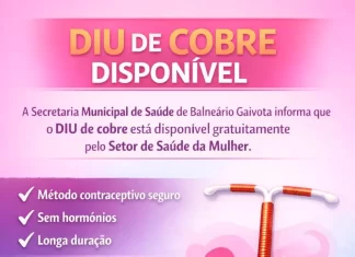 Saúde de Balneário Gaivota disponibiliza DIU de cobre gratuitamente
