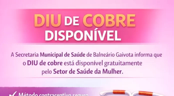 Saúde de Balneário Gaivota disponibiliza DIU de cobre gratuitamente