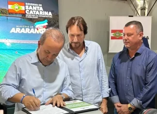 Jorginho Mello assina ordem de serviço para ciclovia que ligará Araranguá ao Balneário Arroio do Silva