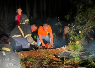 Força-tarefa atua após temporal em Sombrio e região