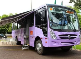 Ônibus Lilás leva serviços de proteção à mulher para Sombrio