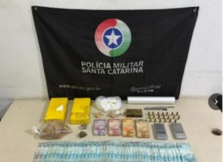 Adolescente é apreendido com mais de 3 kg de drogas e munições em Araranguá
