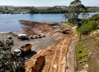 4ª Ponte avança: Tiago Zilli e Cesar Cesa acompanham de perto obra que vai transformar Araranguá